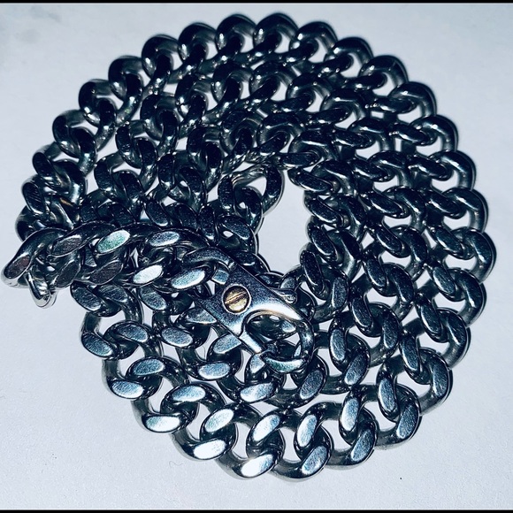 18k stainless steel made in Italy OTC Cuban Link Silver chain. - Picture 11 of 14